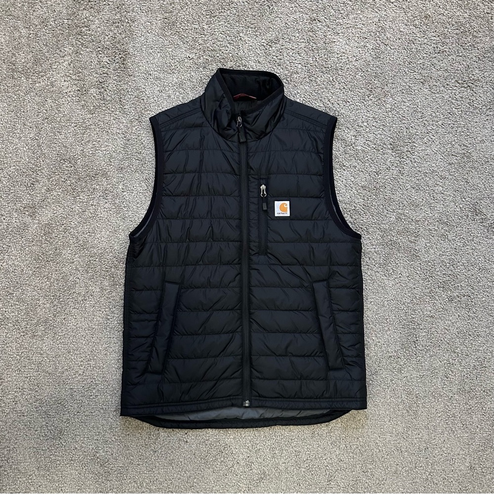 USED Carhartt Rain Defender Relaxed Fit Lightweight Insulated Vest M Black